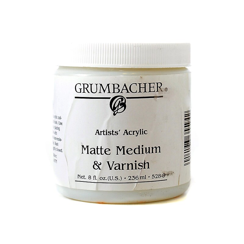 Grumbacher Artists' Acrylic Matte Medium  And  Varnish 8 Oz. Jar image 1