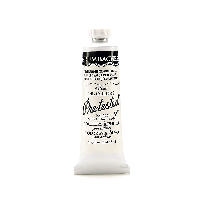Grumbacher Pre-Tested Artists Oil Colors Titanium White (Original Formula) P212 1.25 Oz. [Pack Of 2] image 1