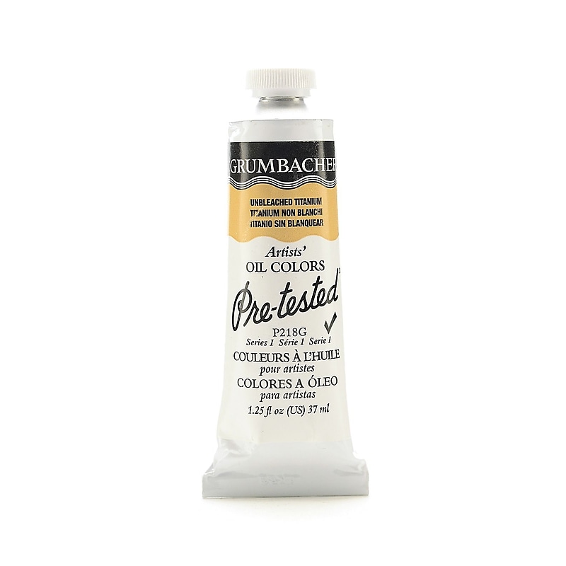 Grumbacher Pre-Tested Artists Oil Colors Unbleached Titanium White P218 1.25 Oz. [Pack Of 2] image 1