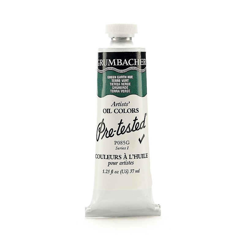 Grumbacher Pre-Tested Artists Oil Colors Green Earth Hue (Terre Verte) P085 1.25 Oz. [Pack Of 2] image 1