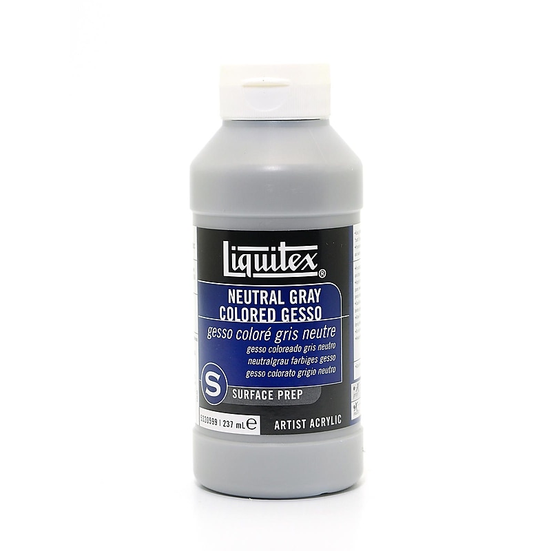 Liquitex Acrylic Colored Gesso, Neutral Gray, Value 5, 8Oz (84754) image 1