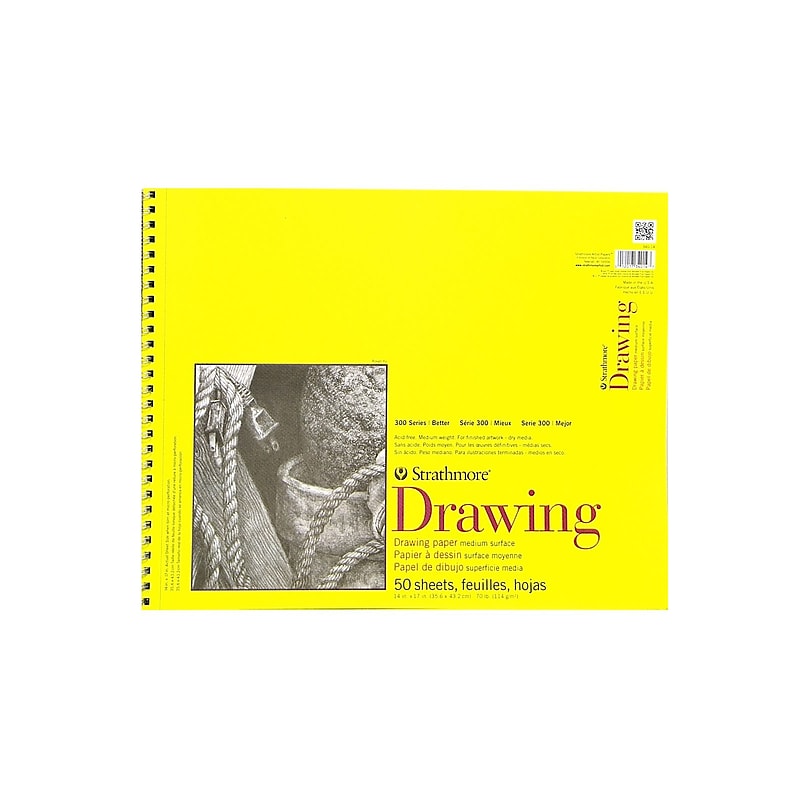 Strathmore 300 Series 17" x 14" Drawing Sketch Pad, 50 Sheets/Pad, 2/Pack (53521-PK2) image 1