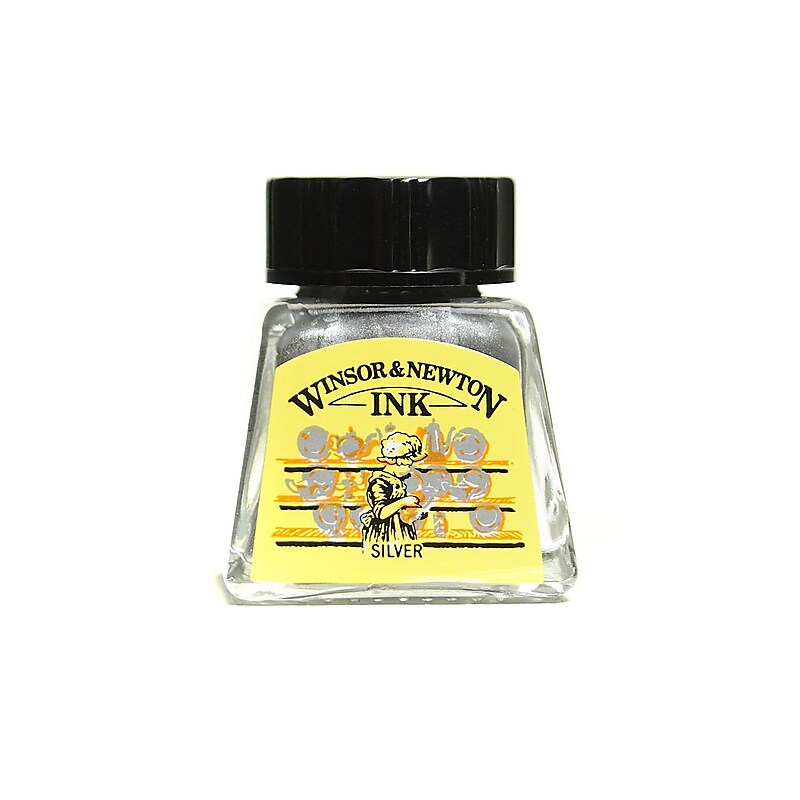 Winsor and Newton Drawing Inks silver 14 ml 617 [Pack of 3] image 1