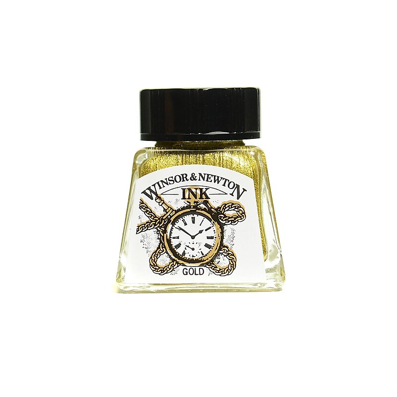Winsor and Newton Drawing Inks gold 14 ml 283 [Pack of 3] image 1