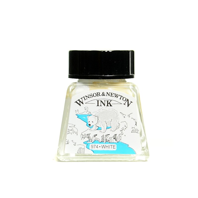 Winsor and Newton Drawing Inks, White, 14ml, 702, 4/Pack (38239-PK4) image 1