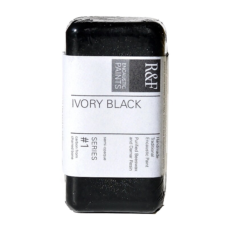 R  And  F Handmade Paints Encaustic Paint Ivory Black 40 Ml [Pack Of 2] image 1