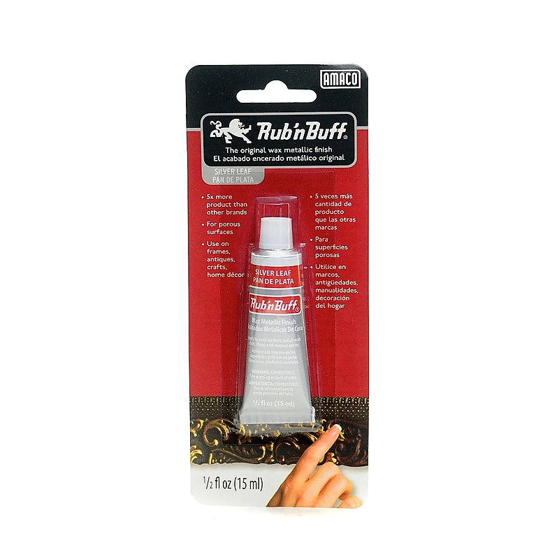 Rub 'N Buff The Original Wax Metallic Finish Silver Leaf [Pack Of 3] image 1