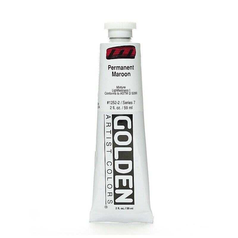 Golden Heavy Body Acrylic Paints, Permanent Maroon, 2Oz (59414) image 1