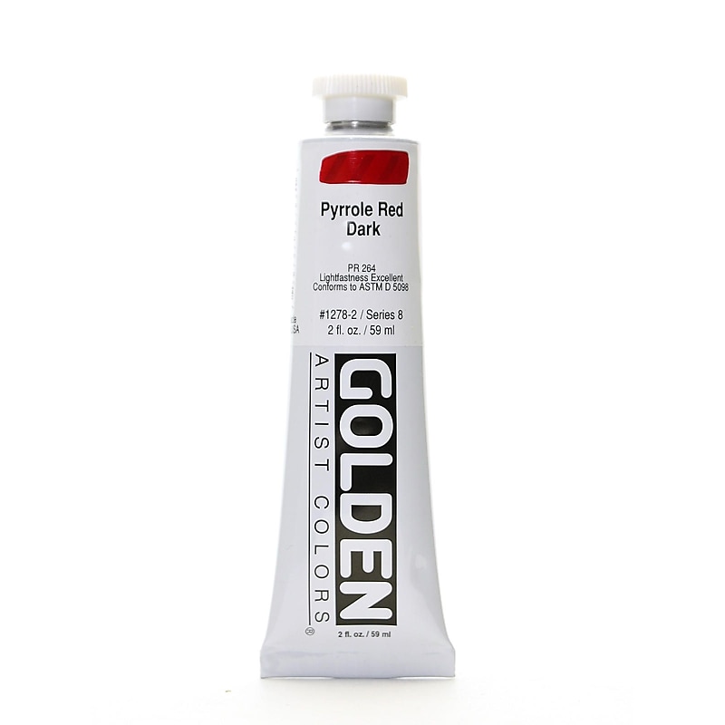 Golden Heavy Body Acrylic Paints Pyrrole Red Dark 2 Oz. image 1