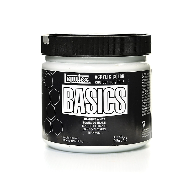 Liquitex Basics Acrylics Colors, Titanium White, 32Oz Jar (60170) image 1