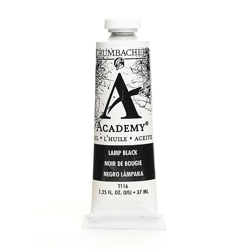 Grumbacher Academy Oil Colors Lamp Black 1.25 Oz. [Pack Of 3] image 1
