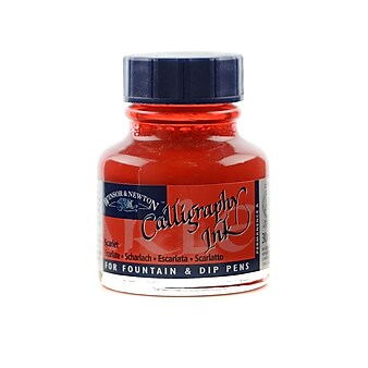 Winsor and Newton Calligraphy Ink scarlet 1 oz. [Pack of 3]