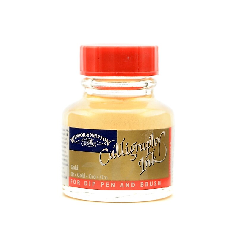 Winsor and Newton Calligraphy Ink gold 1 oz. [Pack of 2] image 1