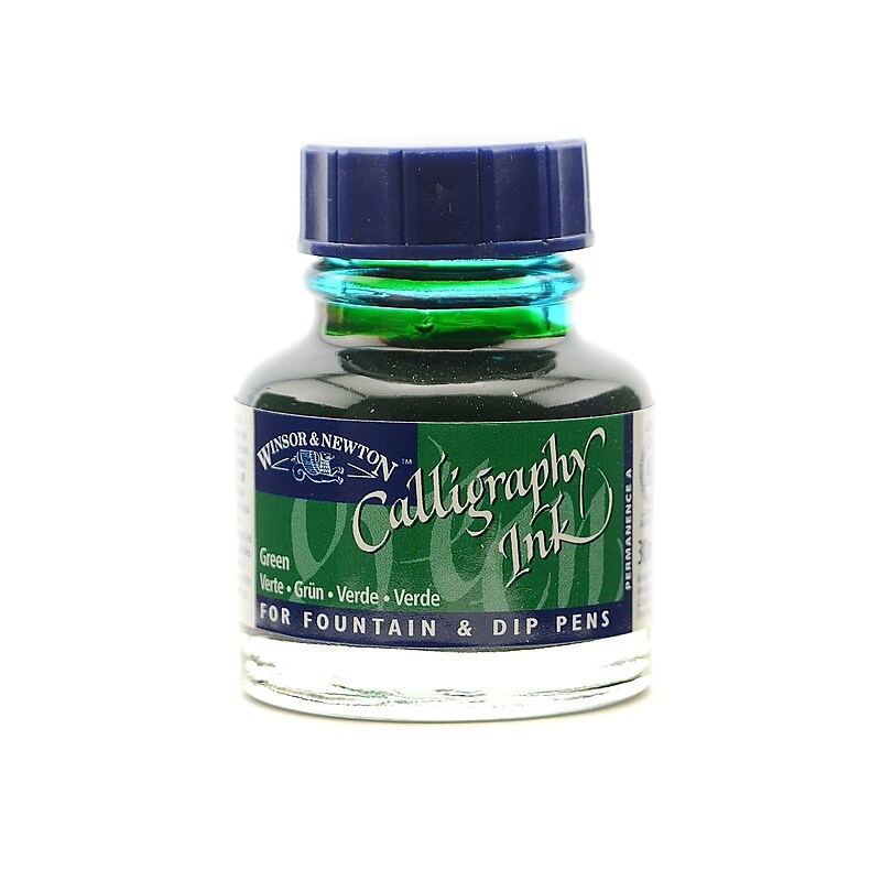 Winsor and Newton Calligraphy Ink, Green, 1oz, 3/Pack (36776-PK3) image 1