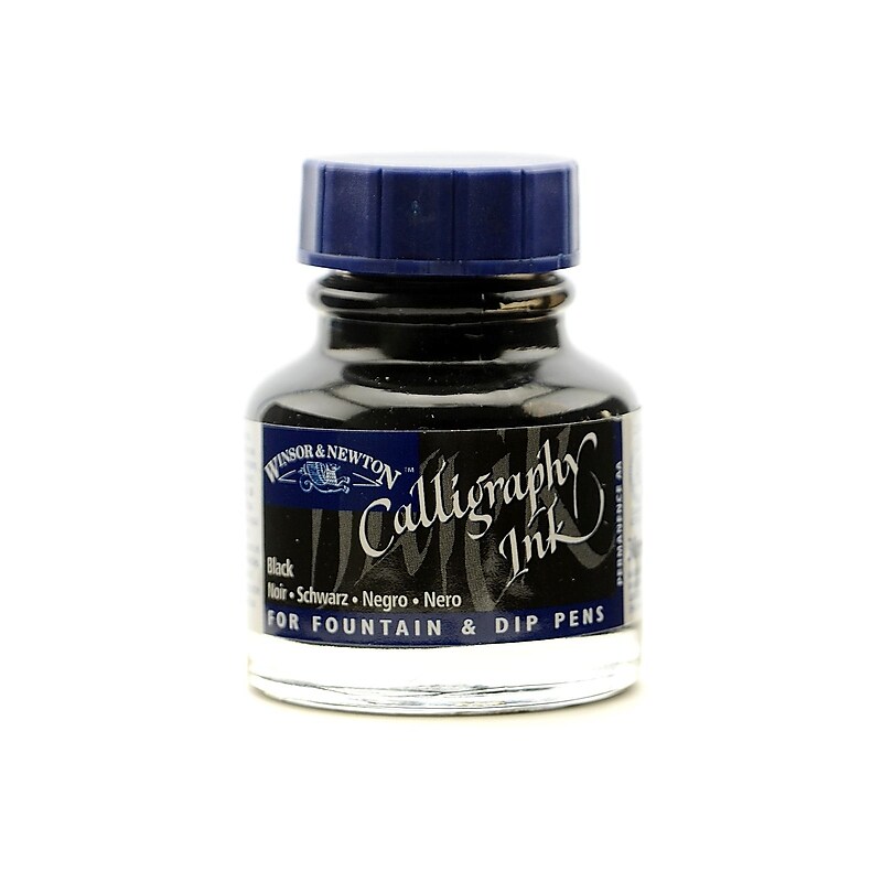 Winsor and Newton Calligraphy Ink, Black, 1oz, 3/Pack (38322-PK3) image 1