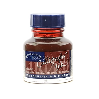 Winsor and Newton Calligraphy Ink, Indian Red, 1oz, 3/Pack (57573-PK3)