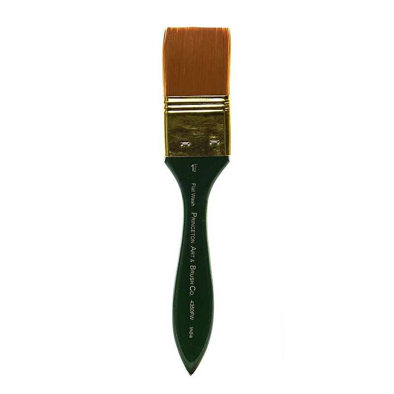 Princeton Art & Brush Lauren Short Handle Watercolor Synthetic Wash, Flat Brush (PBXP4350FW150) image 1