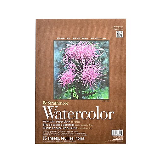 Strathmore 400 Series Watercolor Pad 11 In. X 15 In. Block Of 15 | Staples