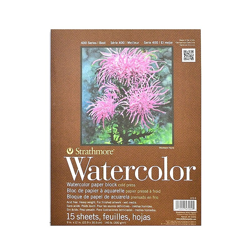 Strathmore 400 Series Watercolor Pad 9 In. X 12 In. Block Of 15 [Pack Of 2] image 1