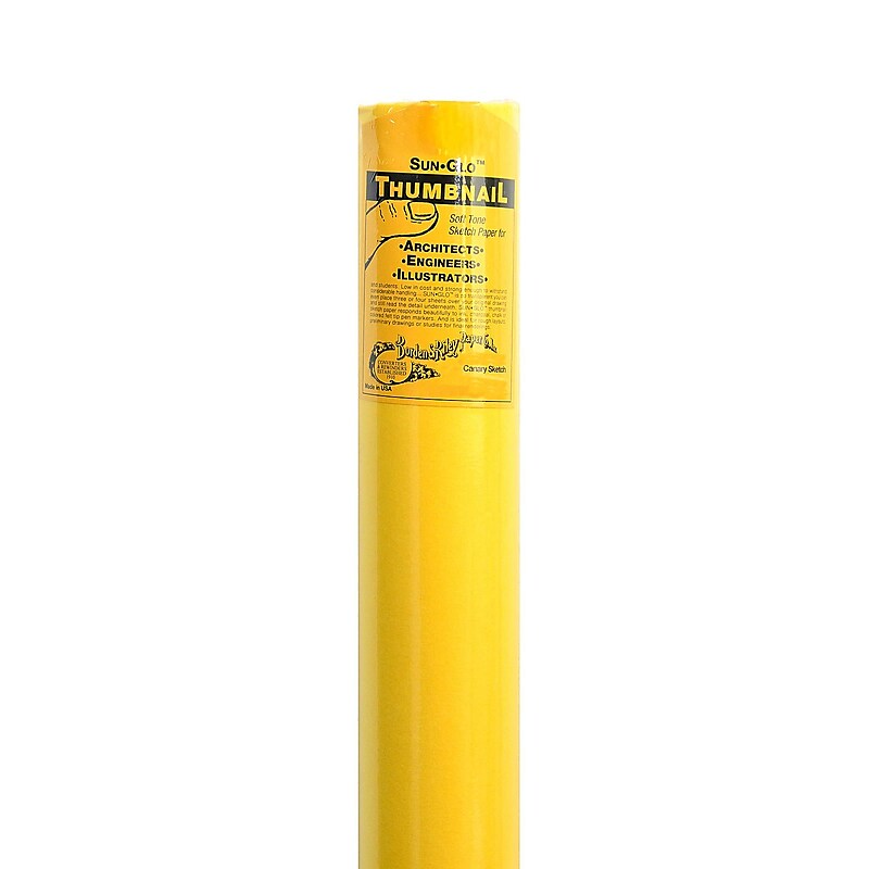 Borden  And  Riley Sun-Glo Thumbnail Sketch Paper Rolls Canary 7 Lb. 18 In. X 50 Yd. Roll (35CR185000) image 1