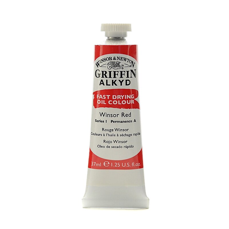 Winsor  And  Newton Griffin Alkyd Oil Colours Winsor Red 37 Ml 726 [Pack Of 3] image 1