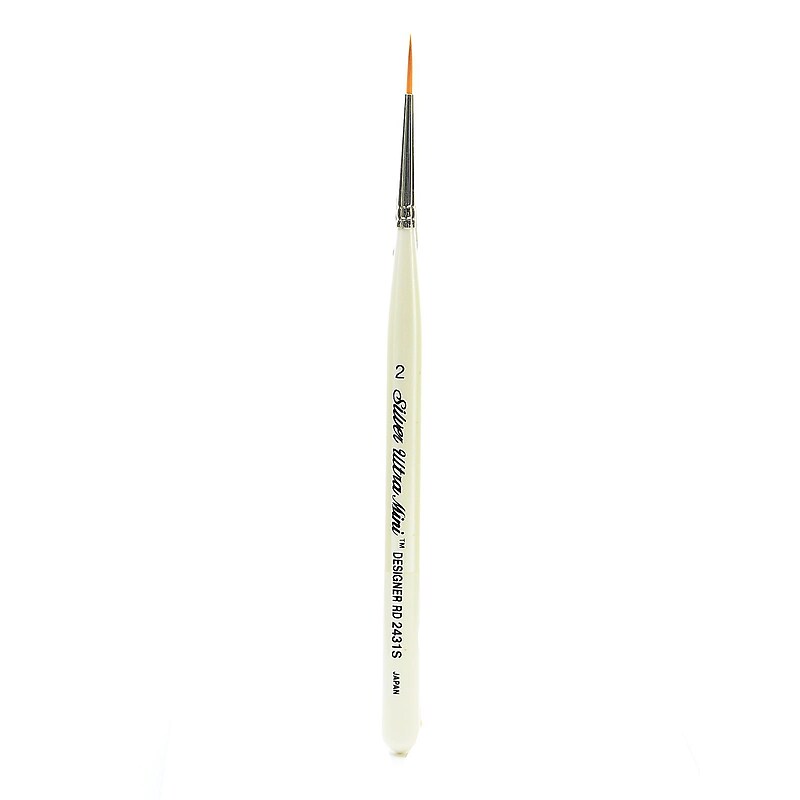 Silver Brush Ultra Mini Series Golden Taklon Brushes, 2 Designer Round (25639) image 1