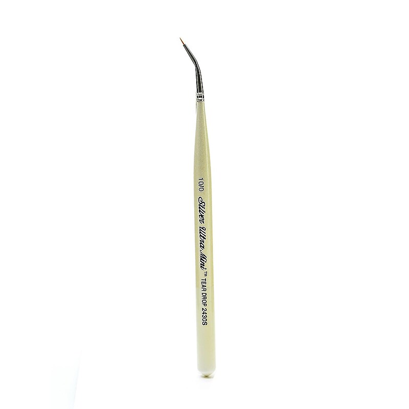 Silver Brush Ultra Mini Series Golden Taklon Brushes 10/0 Teardrop image 1
