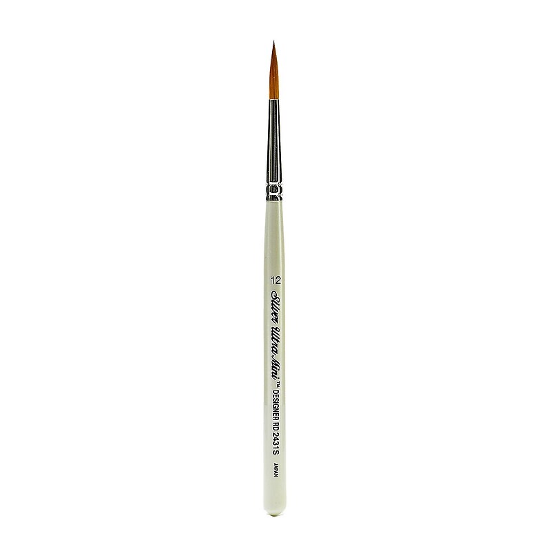 Silver Brush Ultra Mini Series Golden Taklon Brushes, 12 Designer Round (50727) image 1