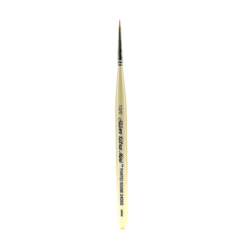 Silver Brush Ultra Mini Series Golden Taklon Brushes 12/0 Round (71361) image 1