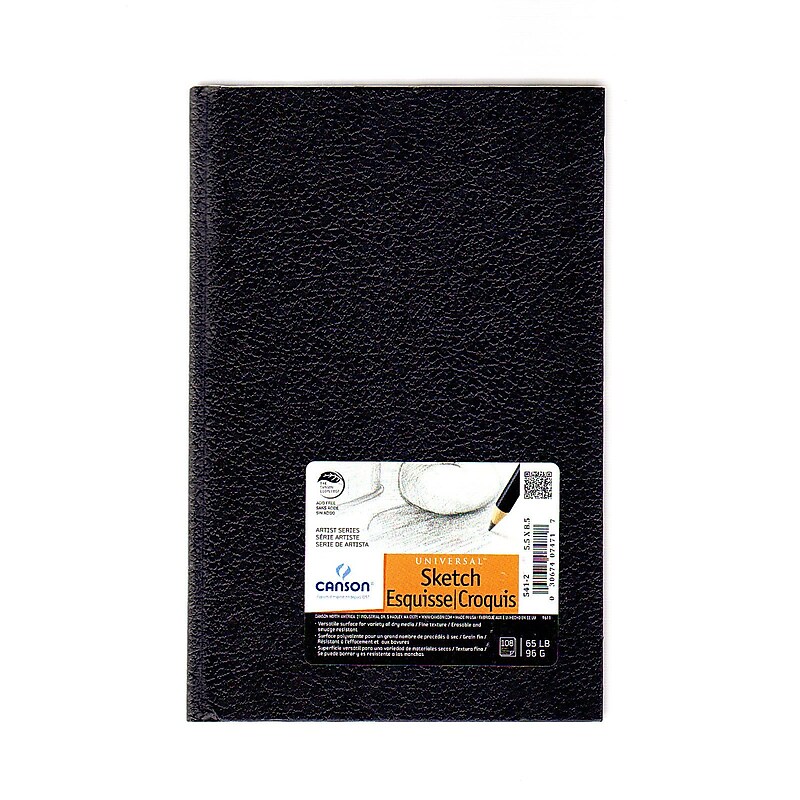 Canson 5.5" x 8" Hard Bound Sketch Book, 108 Sheets/Book, 2/Pack (12437-PK2) image 1