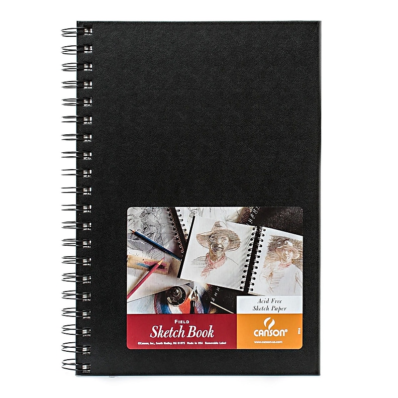 Canson 7" x 10" Wire Bound Sketch Book, 80 Sheets/Book, 2/Pack (73837-PK2) image 1