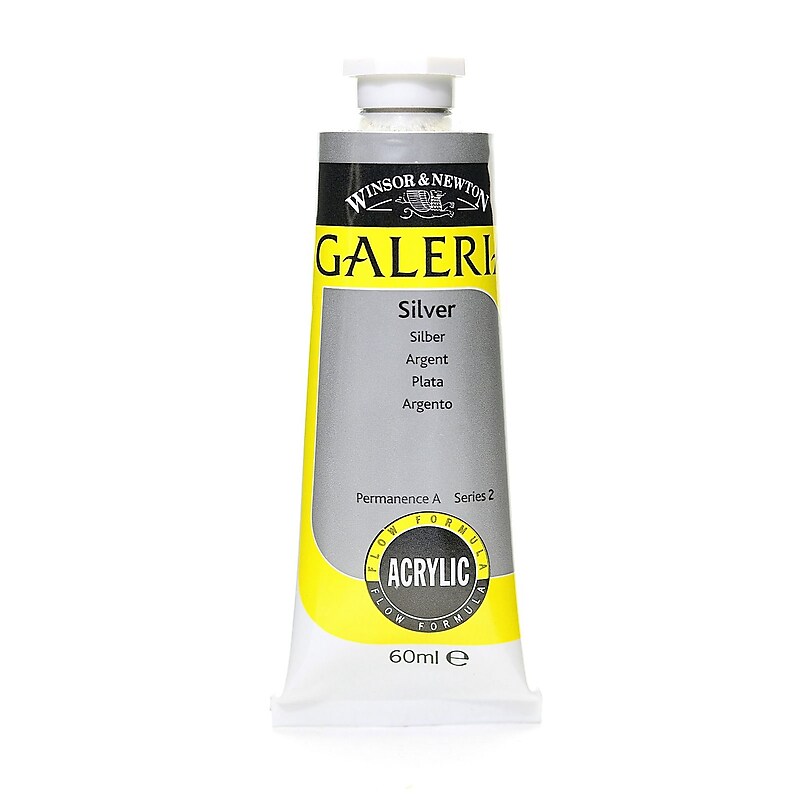 Winsor And Newton Galeria Flow Formula Silver 617 Acrylic Colour, 60Ml, 3/Pack (14195-Pk3) image 1
