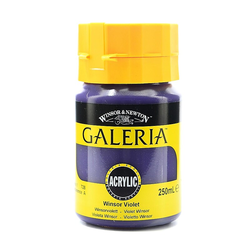 Winsor And Newton Galeria Flow Formula Acrylic Colours, Winsor, Violet No 728, 250ml, 2/Pk image 1