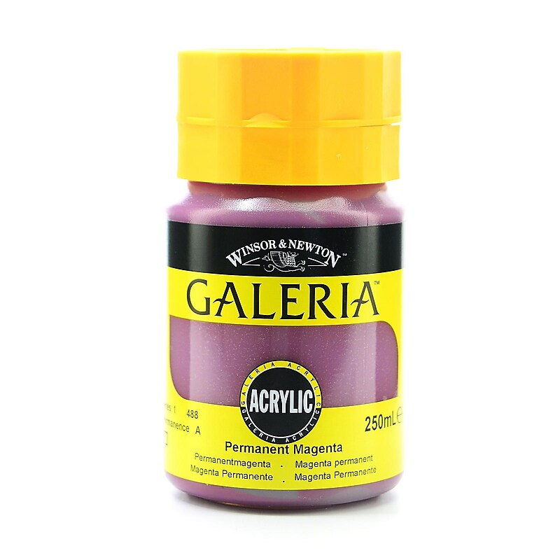 Winsor And Newton Galeria Flow Formula Permanent Magenta 488 Acrylic Colour, 250Ml, 2Pk (39057-Pk2) image 1