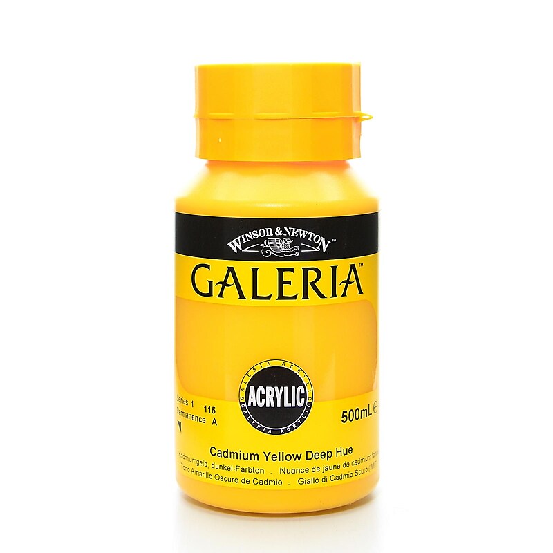 Winsor & Newton Galeria Flow Formula Acrylic Colours, Cadmium Yellow Deep Hue No 115, 500 Ml (50073) image 1