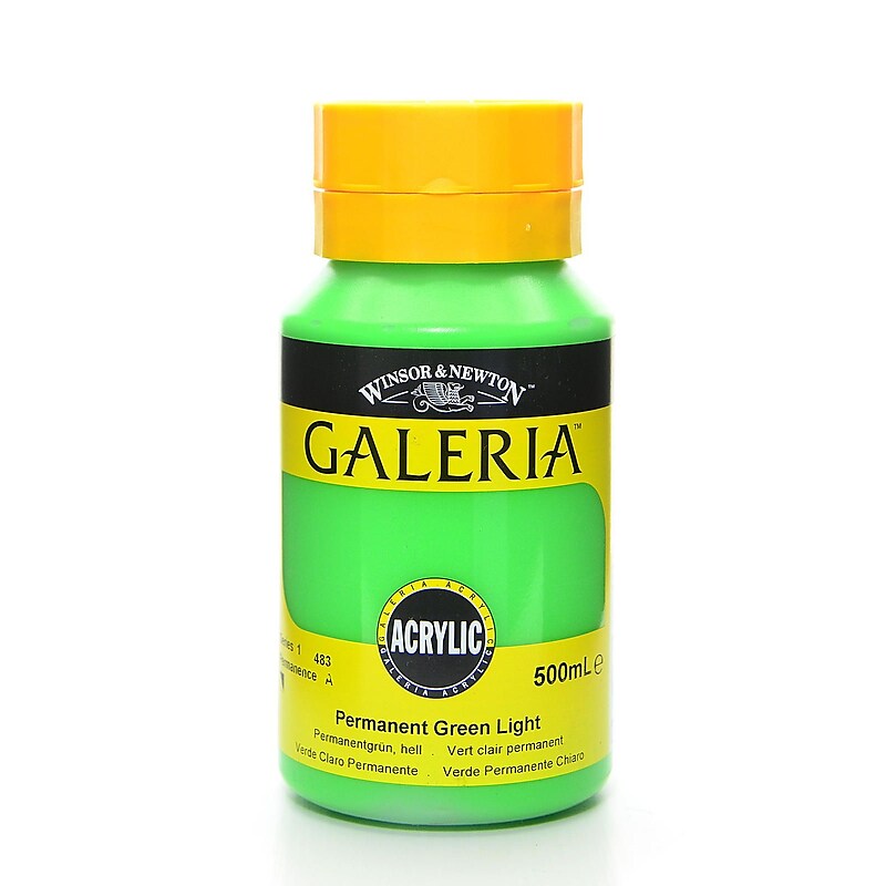 Winsor And Newton Galeria Flow Formula Acrylic Colors Permanent Green Light 500 Ml 483 (55061) image 1