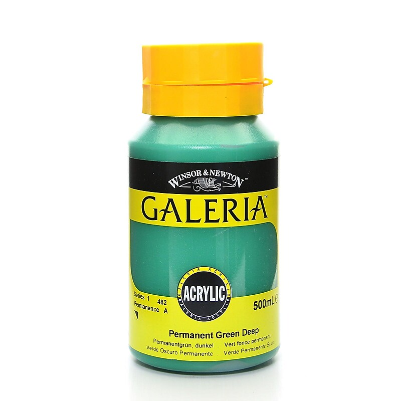 Winsor And Newton Galeria Flow Formula Acrylic Colours, Permanent Green Deep No 482, 500Ml (62733) image 1