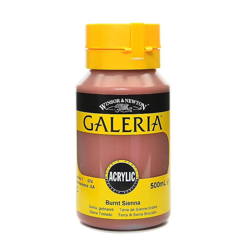 Winsor And Newton Galeria Flow Formula Acrylic Colors Burnt Sienna 500 Ml 74 (73062) image 1