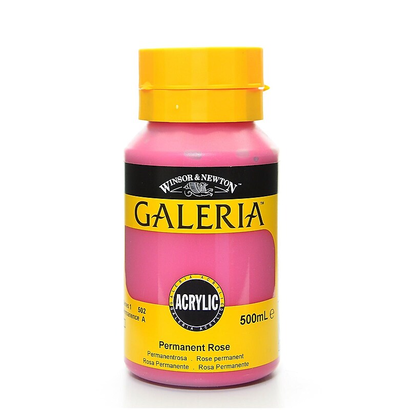 Winsor And Newton Galeria Flow Formula Acrylic Colours, Permanent Rose No 502, 500Ml (75461) image 1