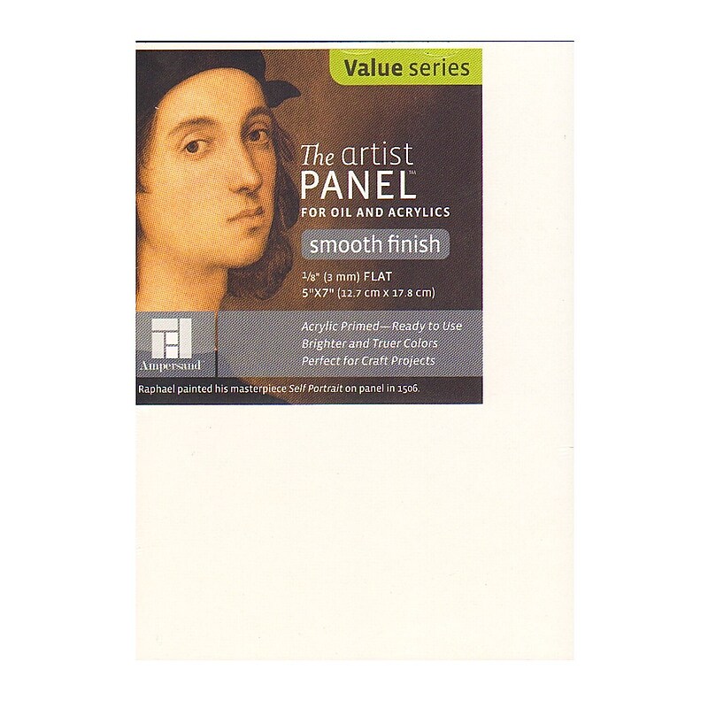 Ampersand The Artist Panel Primed White Canvas Panel, 5" x 5", 10/Pack (60834-PK10) image 1
