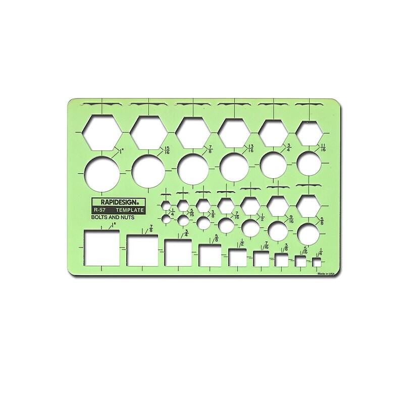 Rapidesign Architectural And Contractors Templates Bolts And Nuts 1/8 In. = 1 Ft. image 1