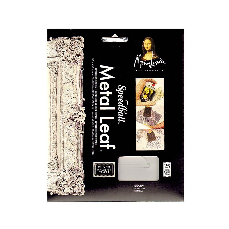 Mona Lisa Metal Leaf Imitation Silver Pack Of 25 Sheets [Pack Of 2] image 1