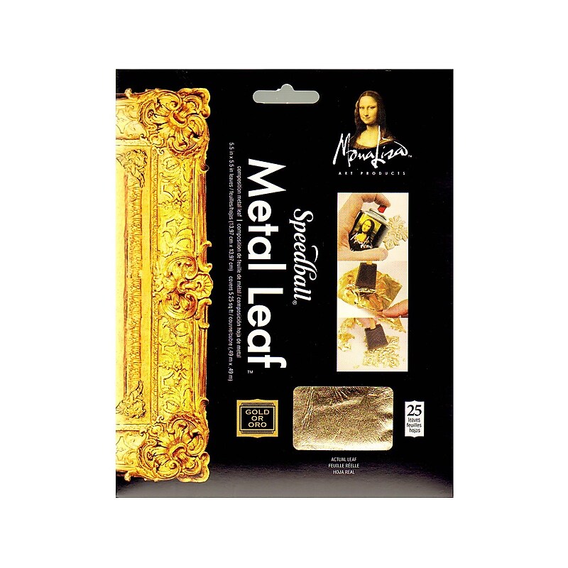 Mona Lisa Metal Leaf Imitation Gold, 25 Sheets/Pad, Pack of 2 (54795-PK2) image 1