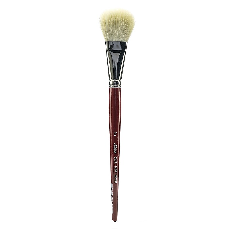 Silver Brush White Goat Silver Mop Brush - Oval, Size 1