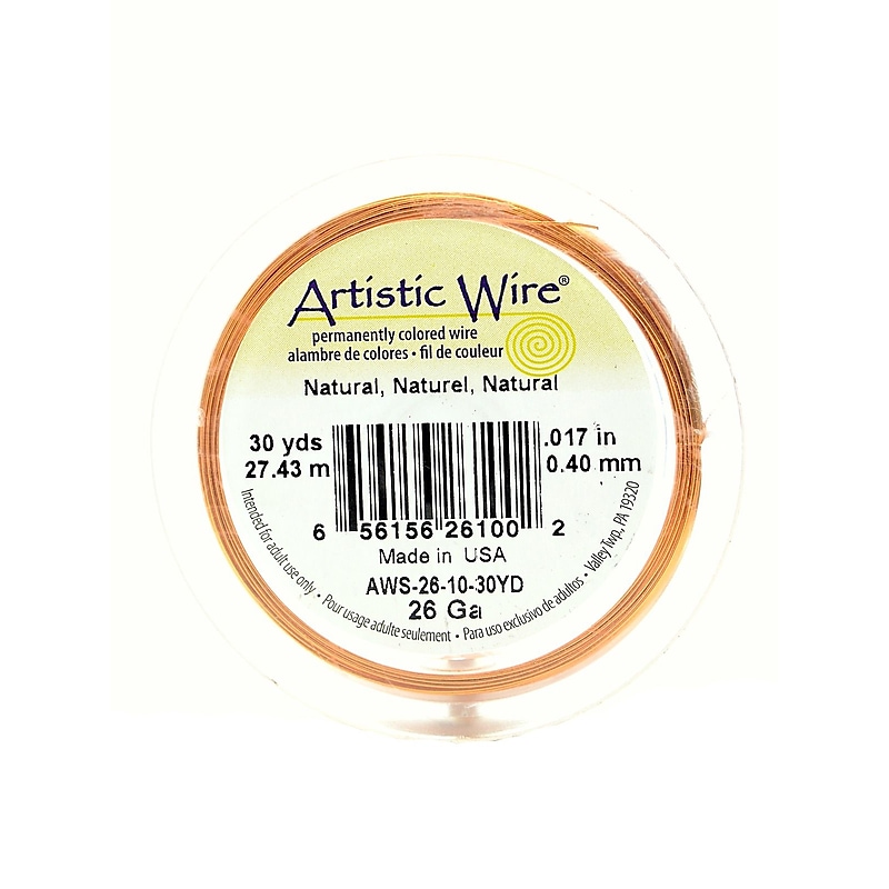 Artistic Wire 32104-Pk4 Spools 30Yd, Natural, 26-Gauge, 4/Pack image 1