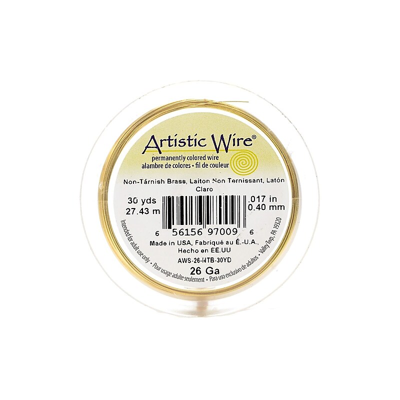 Artistic Wire Spools 30 Yd. Non-Tarnish Brass 26 Gauge [Pack Of 4] image 1