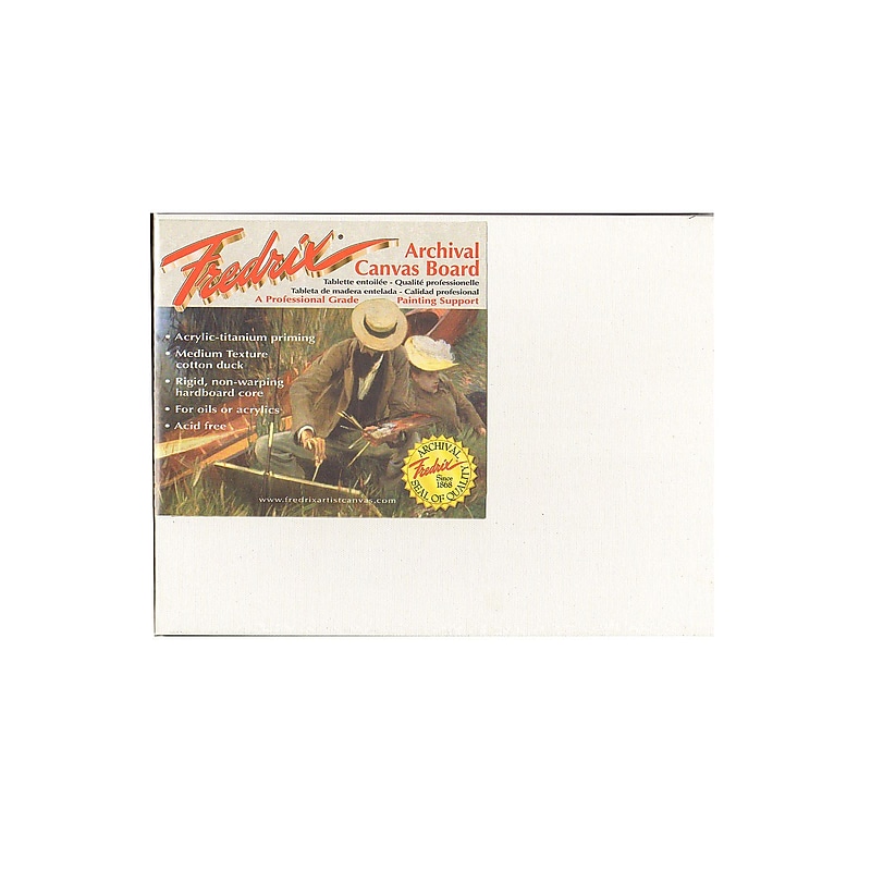Fredrix Pro Primed White Cotton Canvas Panel, 9" x 12", (48549) image 1