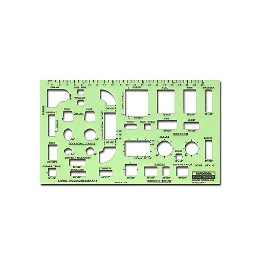 Rapidesign Interior Drafting And Design Templates House Furnishings 1/8