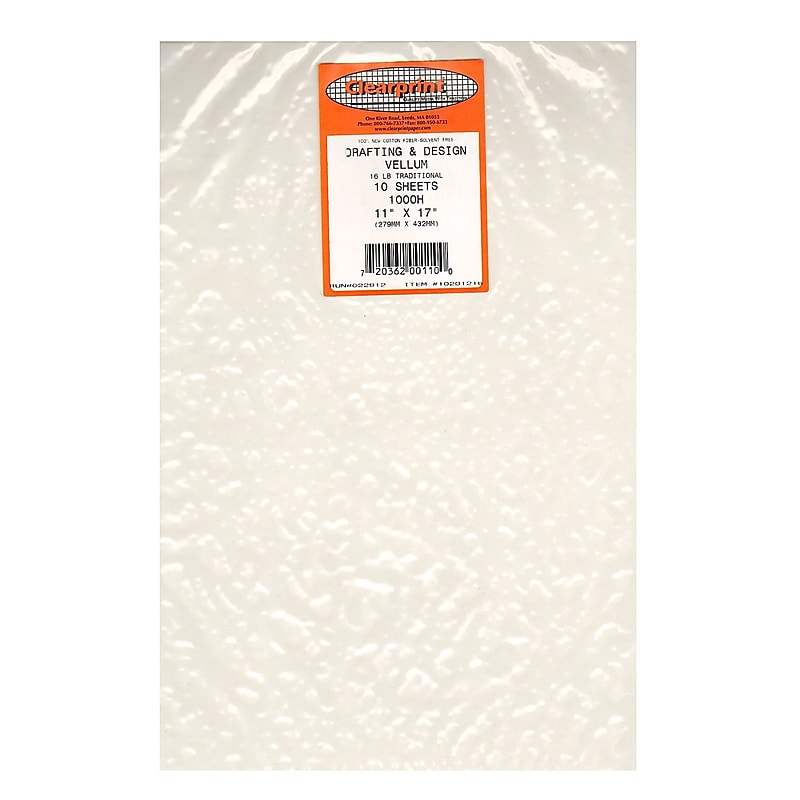 Clearprint Design Vellum No. 1000H 11 In. X 17 In. Pack Of 10 image 1