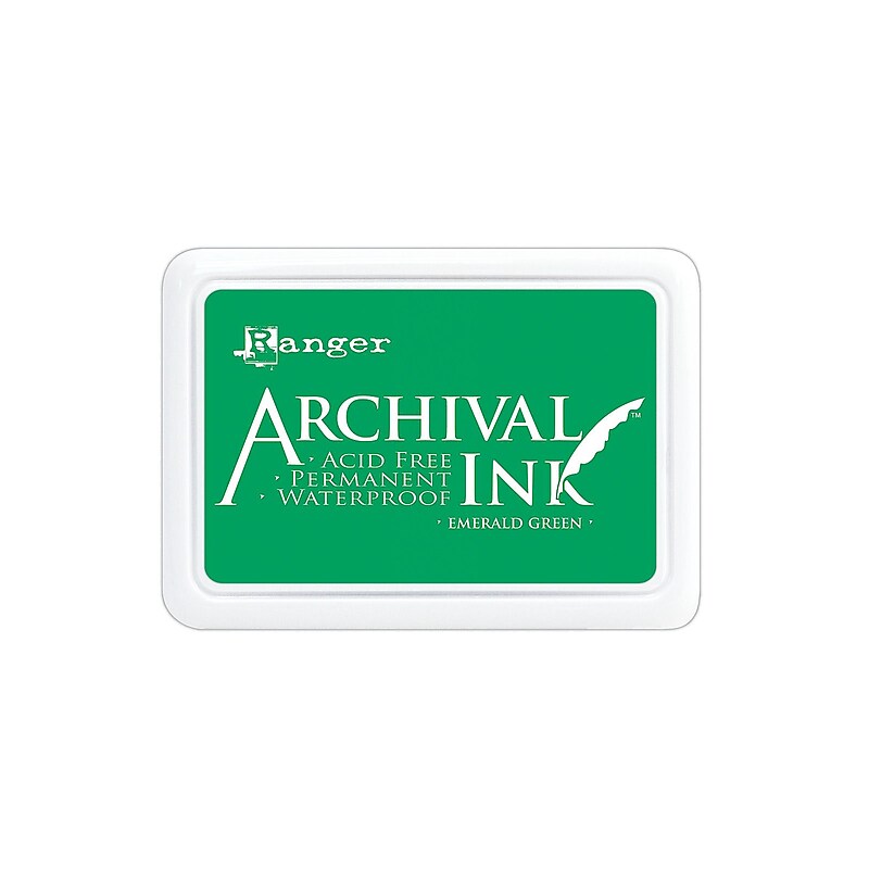 Ranger Archival Ink Emerald Green 2 1/2 In. X 3 3/4 In. Pad [Pack Of 3] image 1